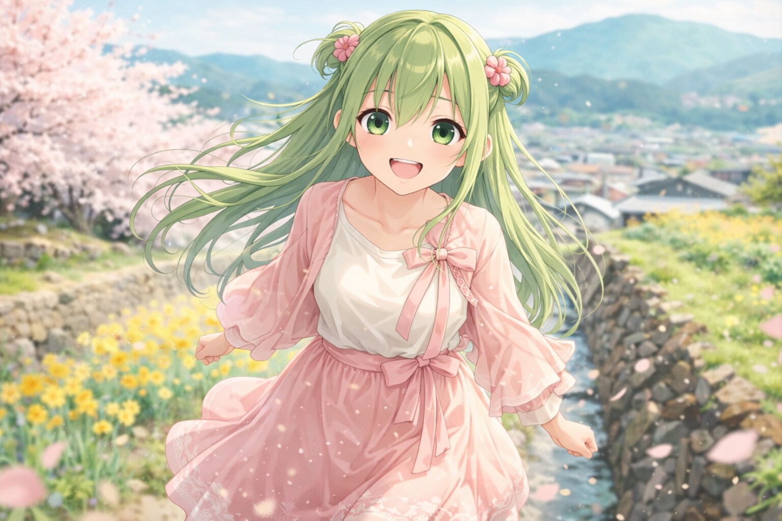 春が、こっちに走ってきた。