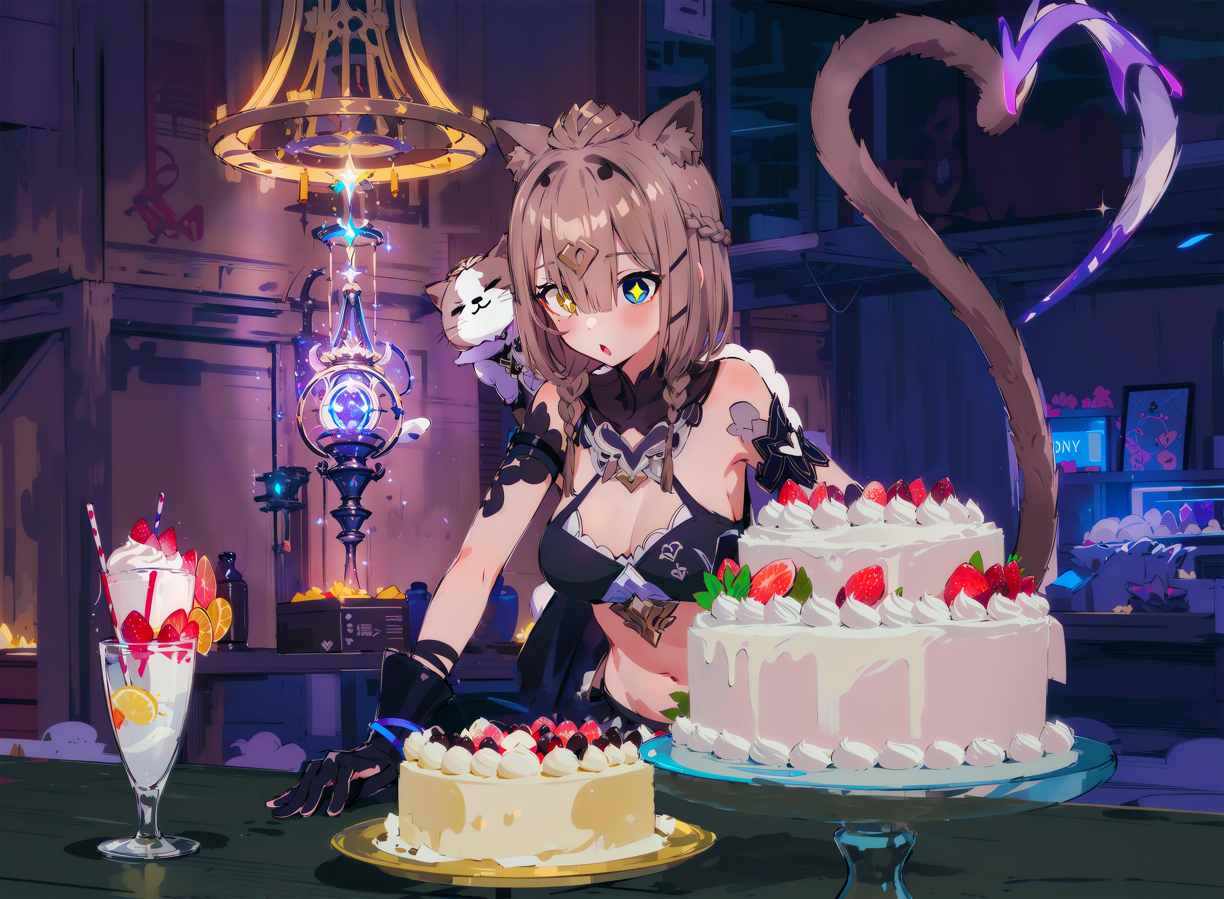 ケーキを発見してしまうフェリスさん