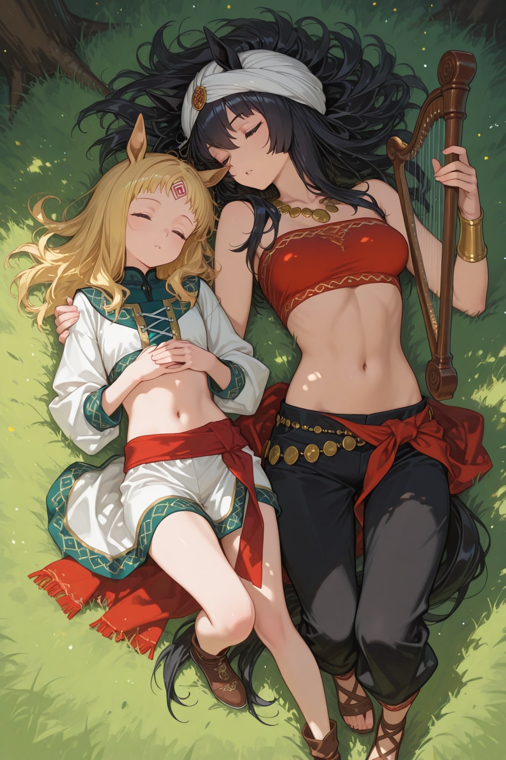 異世界探訪　お昼中の馬耳娘姉妹に遭遇