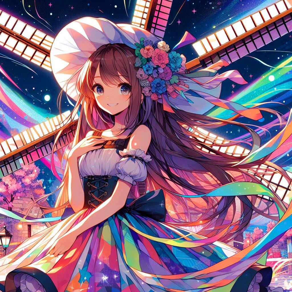 カラフルな風車と、女の子＊(9枚)