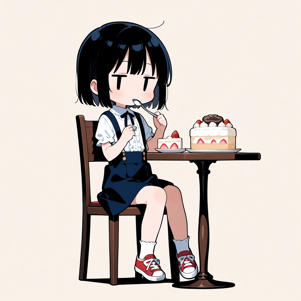 ホールケーキを食べる