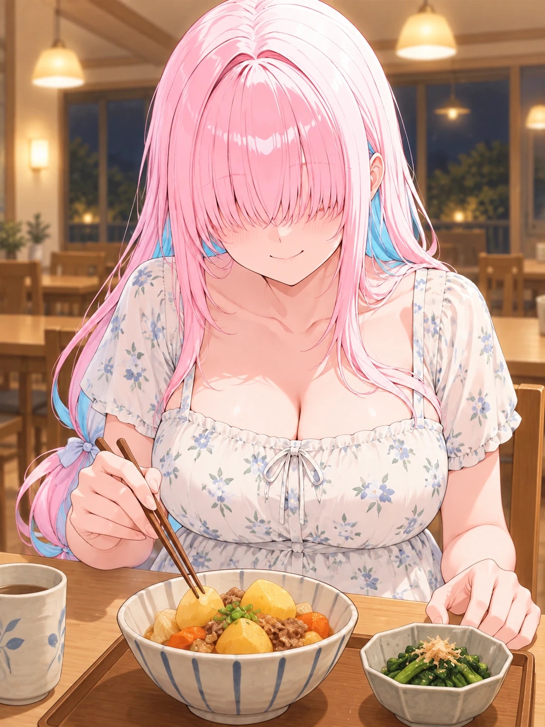 今夜は肉じゃがでした🥔お芋がほくほくで、小松菜… | の人気AIイラスト・グラビア