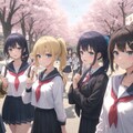 花見に来たよ　～制服のある風景～ 2枚目