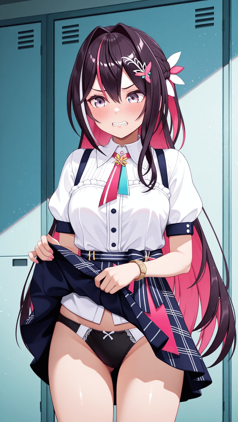 AZKiに嫌な顔されながらもパンツを見せてもらいました
