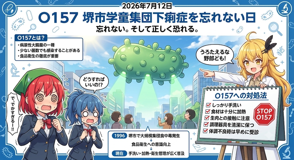 7月12日はO157堺市学童集団下痢症を忘れない日