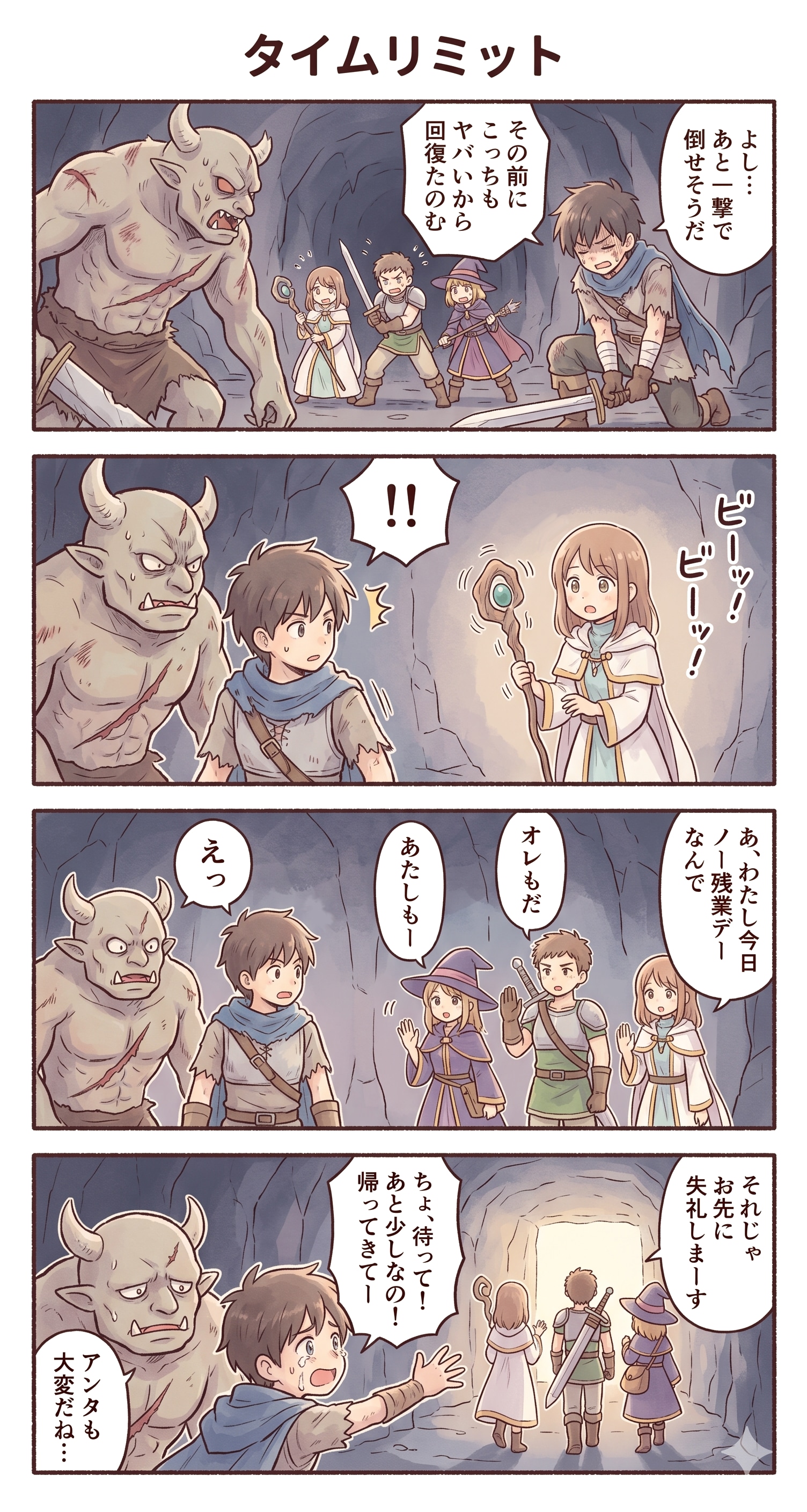 #60 ゆる日常4コマ・RPG編「タイムリミット」