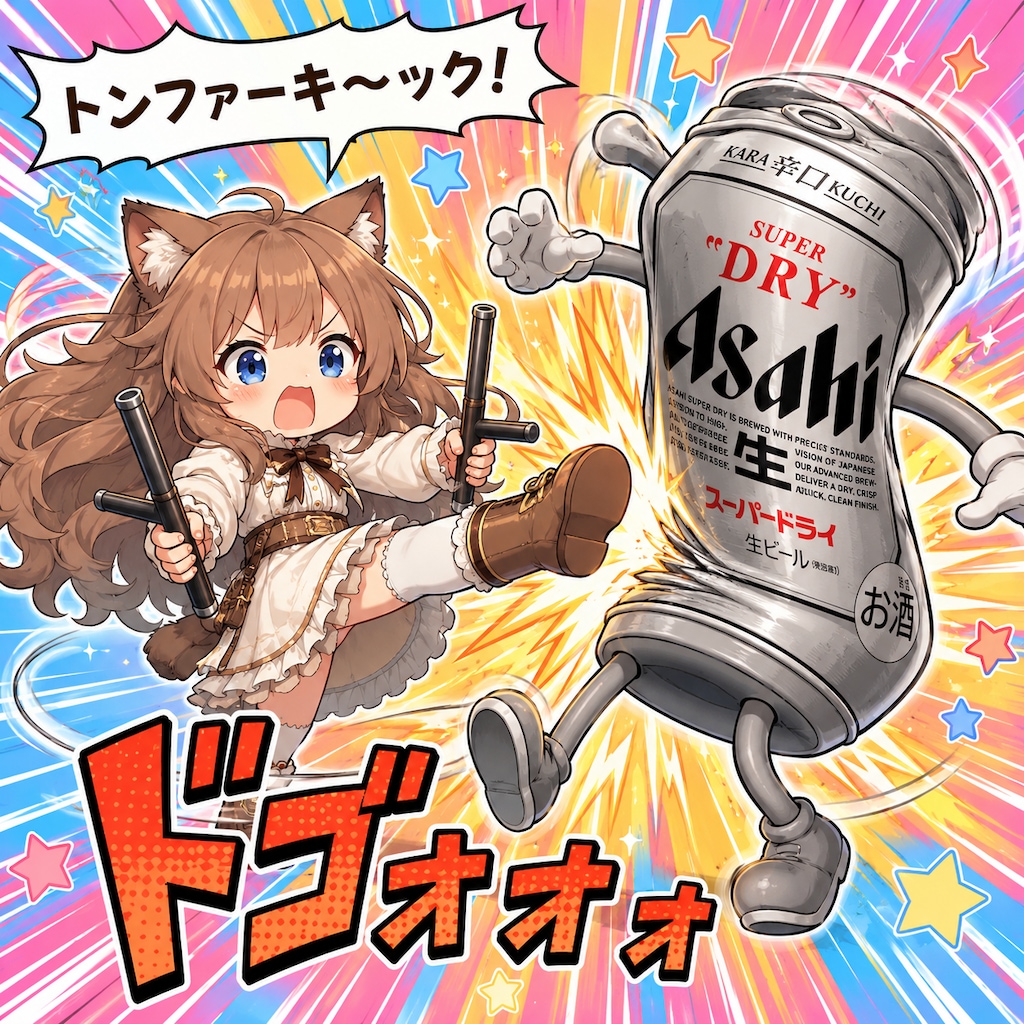 トンファーキックの小さな女の子