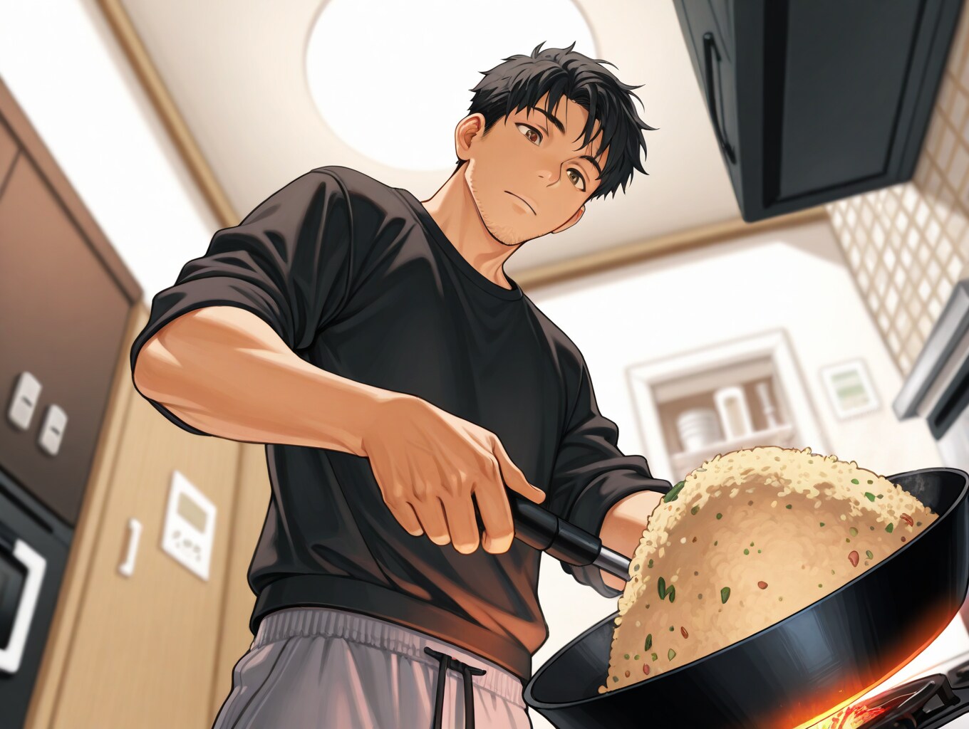 休日の男の雑料理
