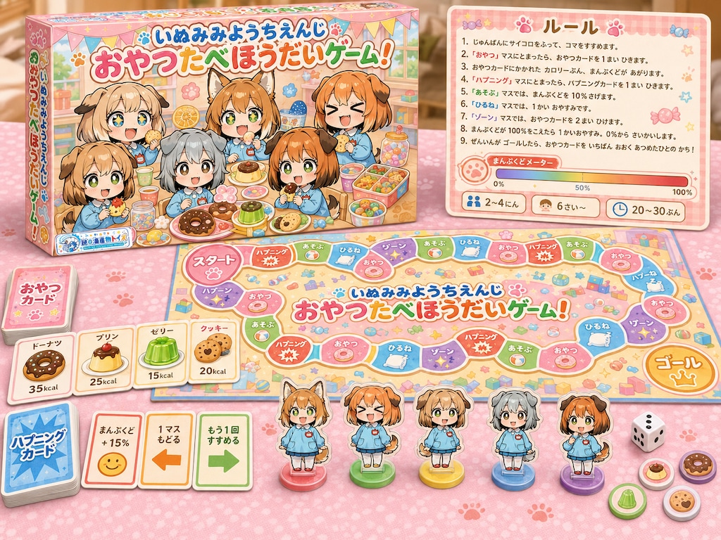いぬみみようちえんじ おやつたべほうだいゲーム！