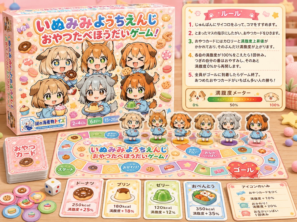 いぬみみようちえんじ おやつたべほうだいゲーム！