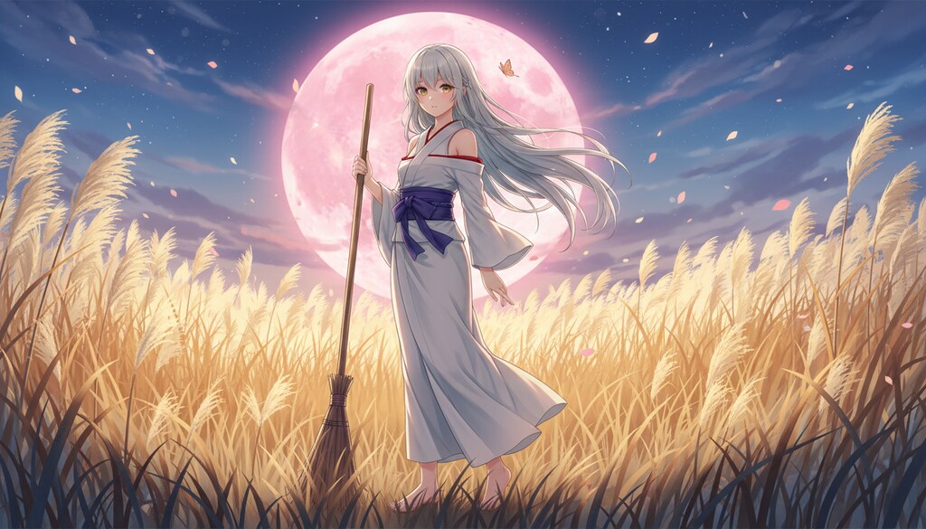 月華銀髪の芦原