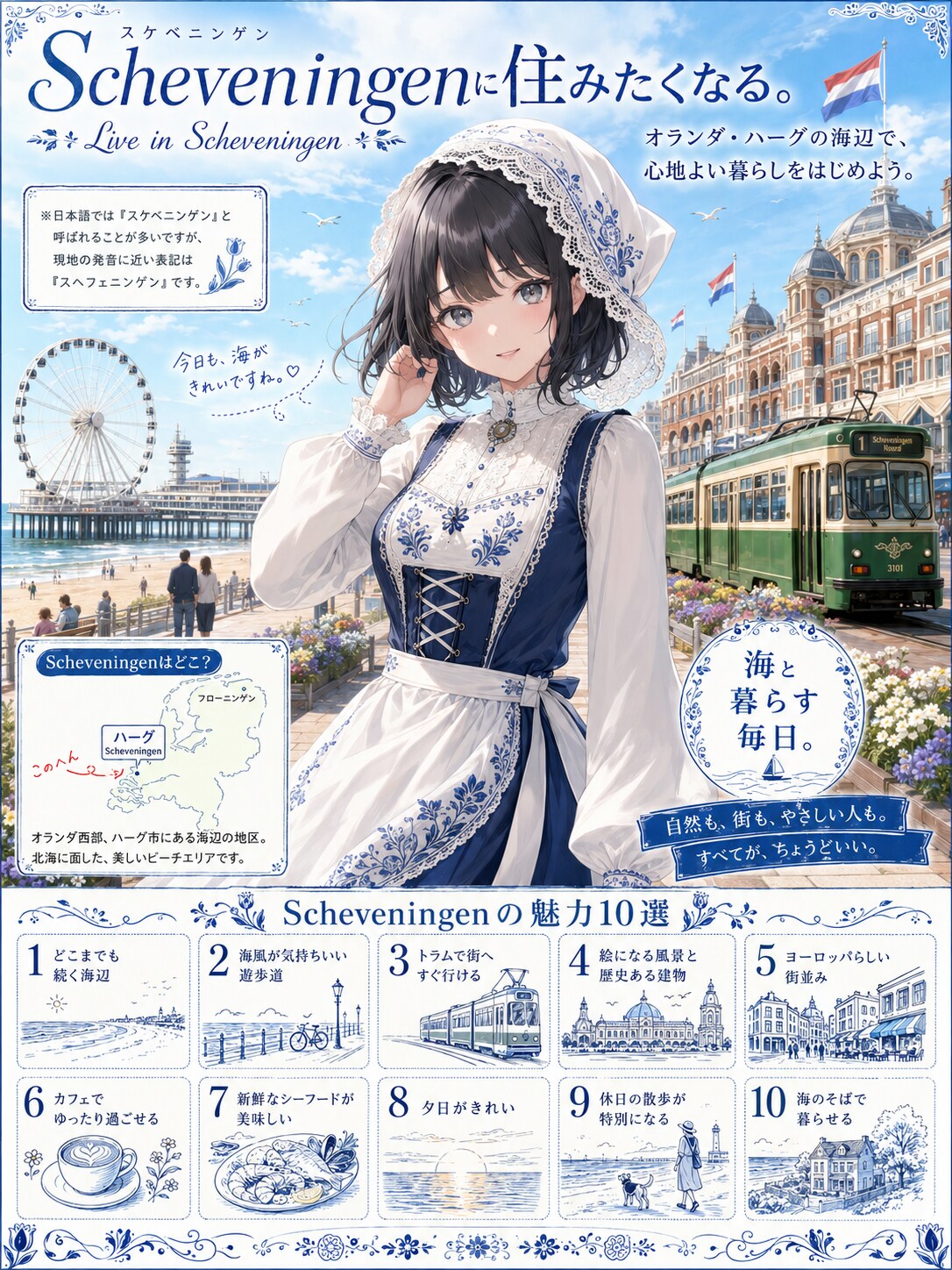 スケベニンゲン　今日も、海がきれいですね♡