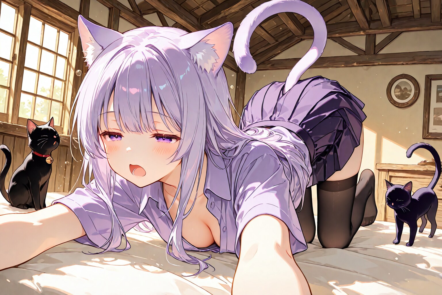 猫獣人×猫『のびのび～……』シオン（猫獣人）