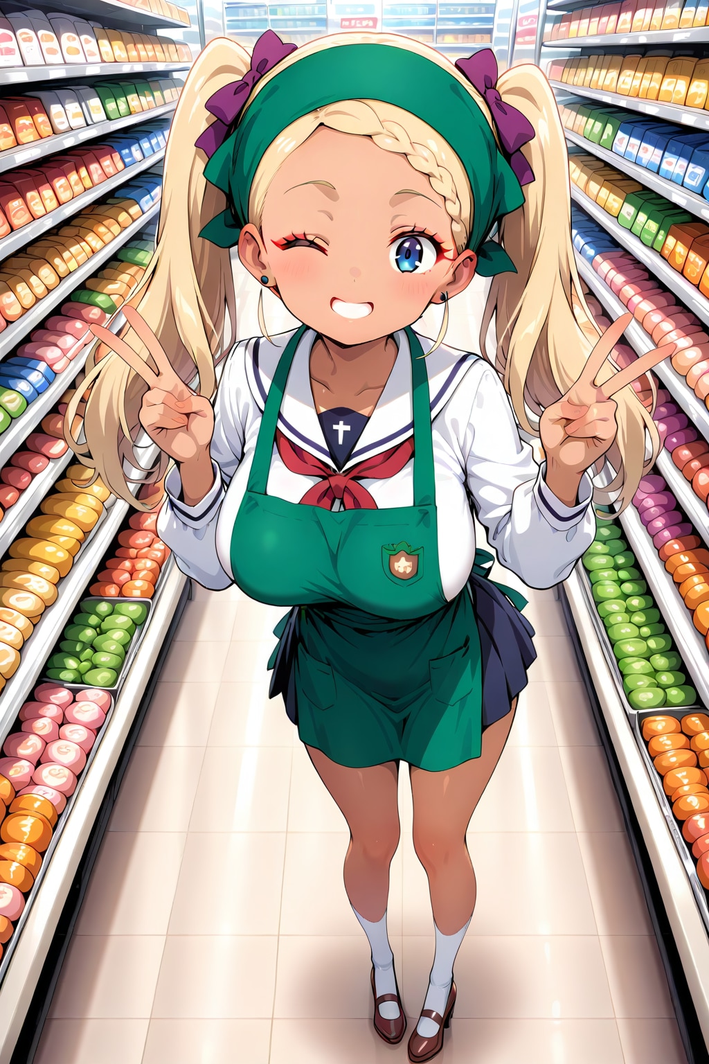 スーパーちちぷいでバイトするJKギャル