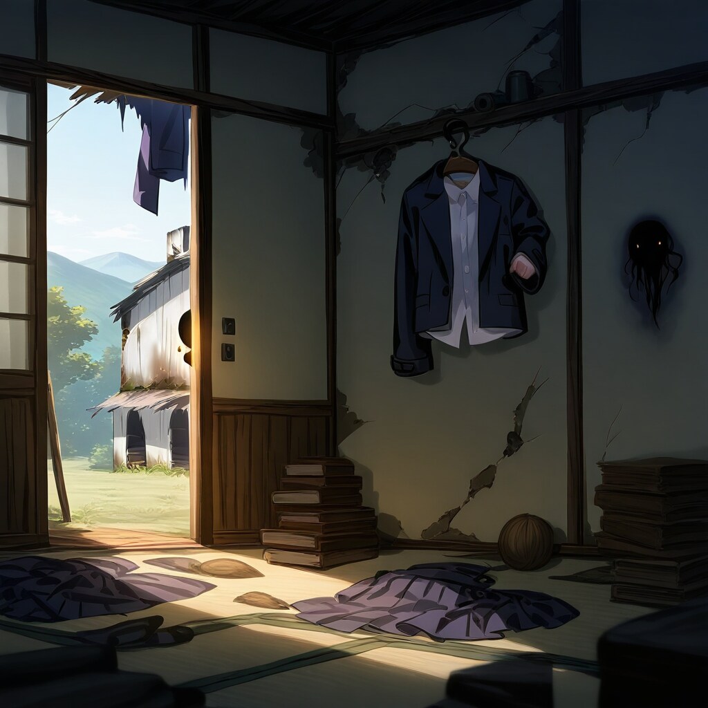 か　べ　の　と　こ　ろ　に　い　る