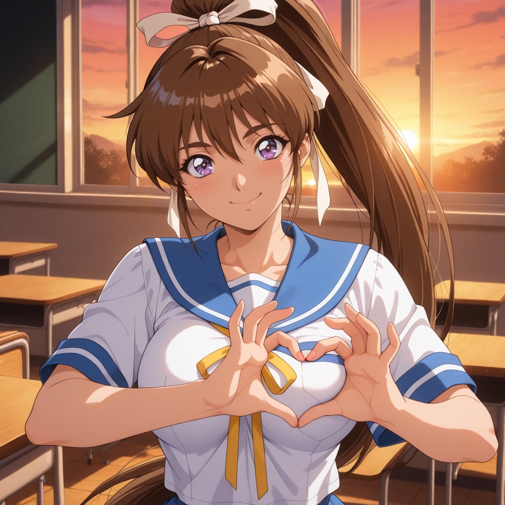 アイ、ハートサインをする