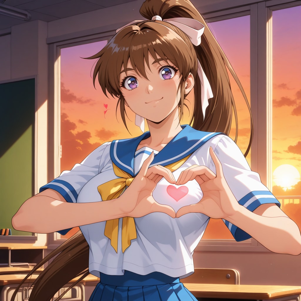 アイ、ハートサインをする | の人気AIイラスト・グラビア