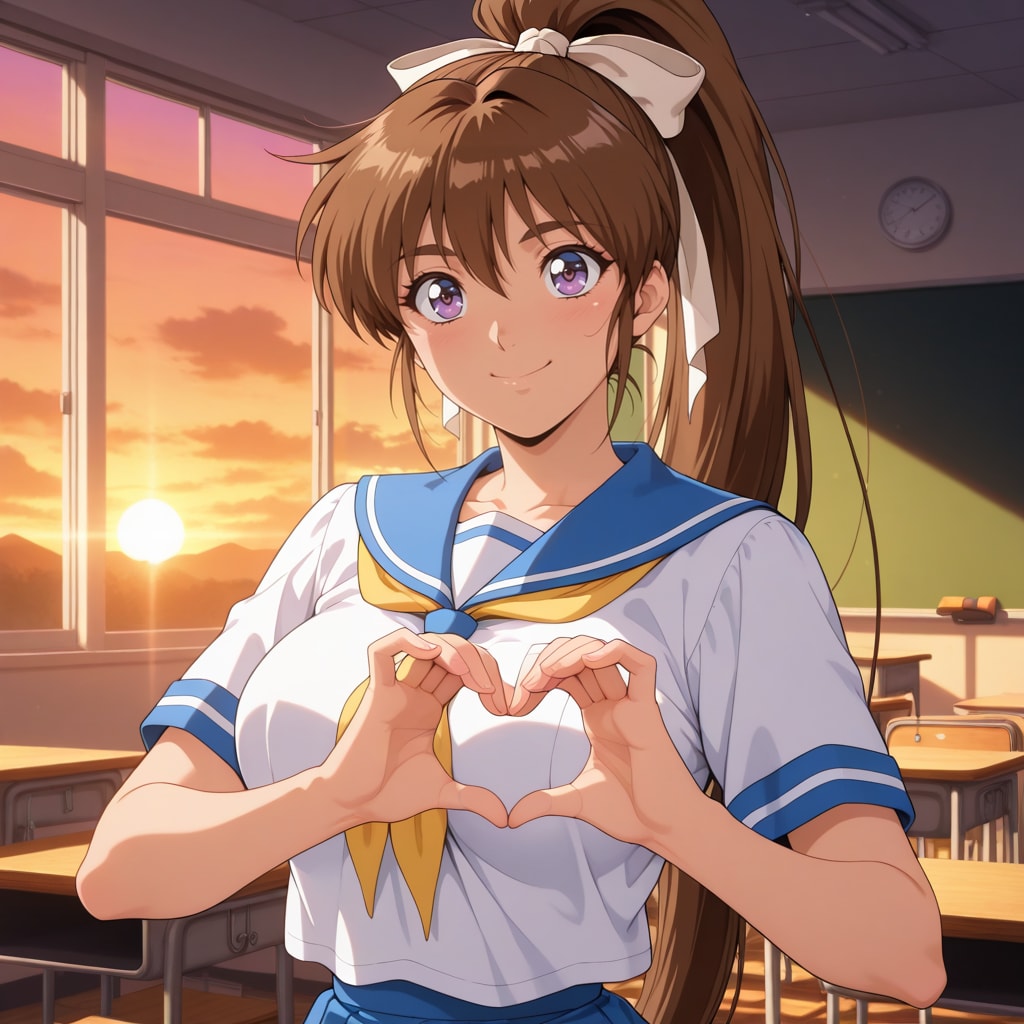 アイ、ハートサインをする