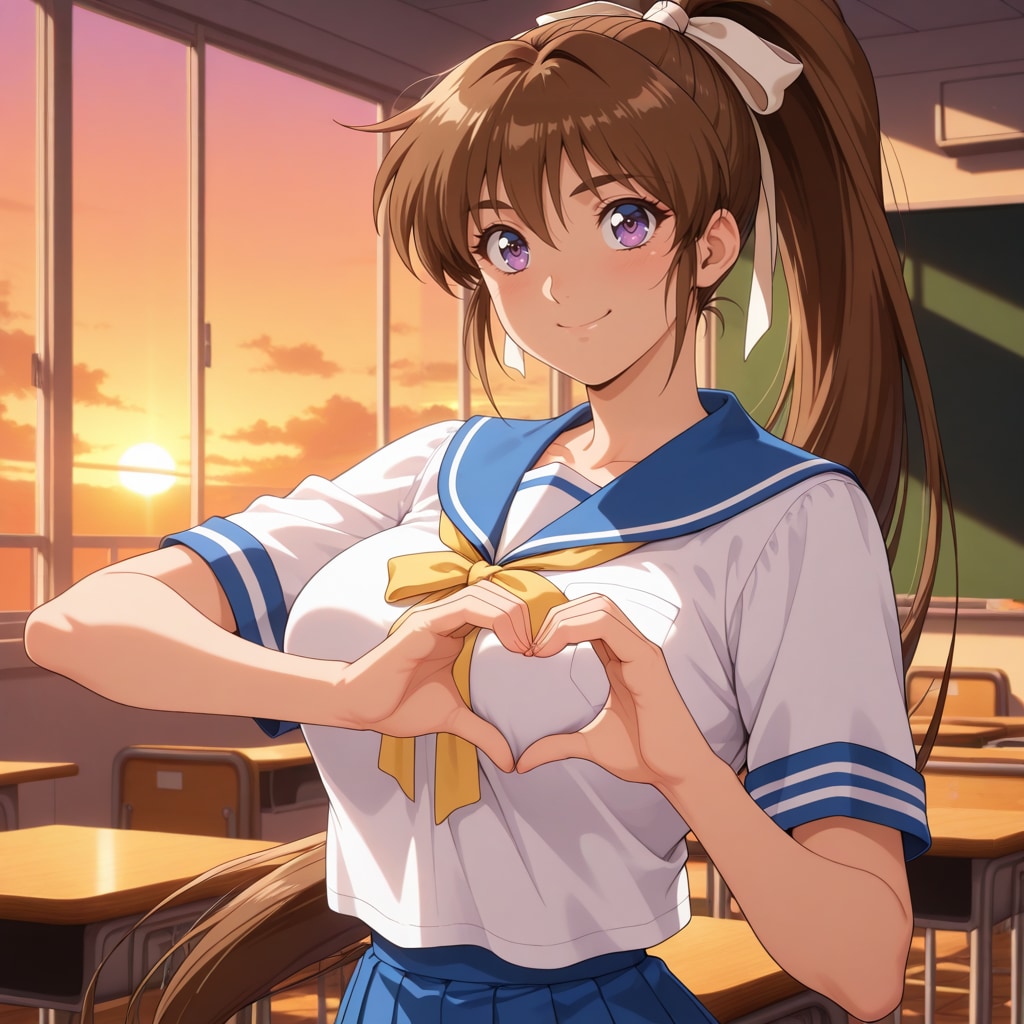 アイ、ハートサインをする