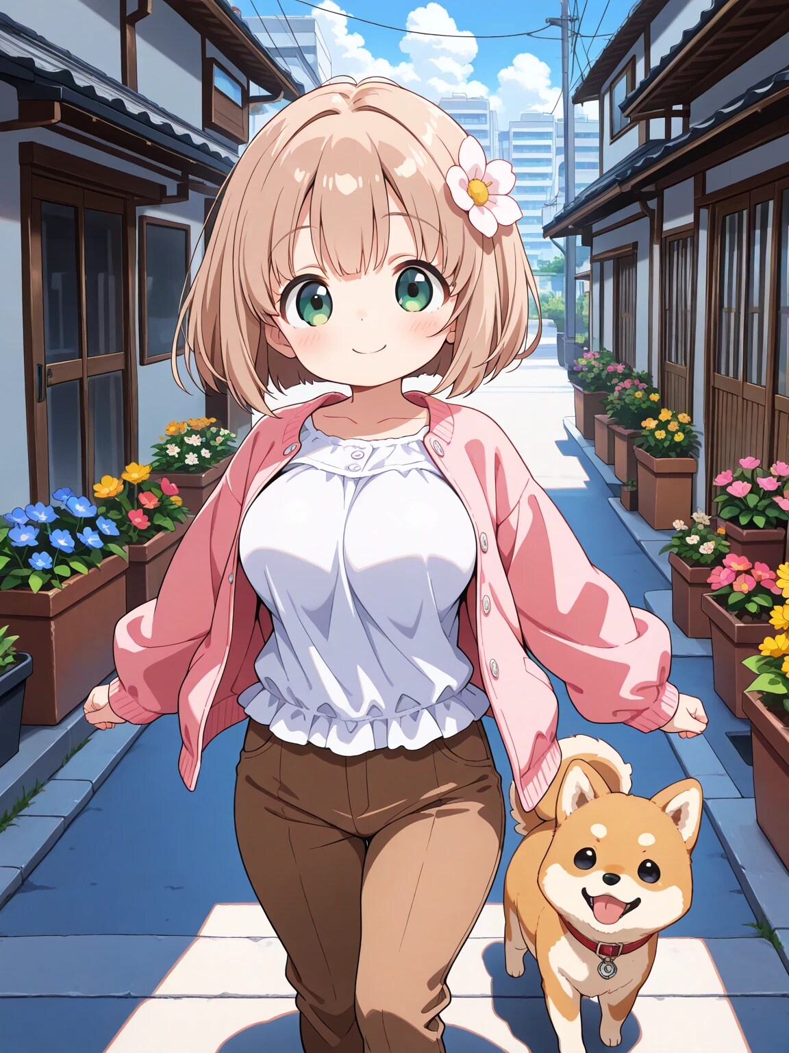 こはるちゃんとわんこ | の人気AIイラスト・グラビア