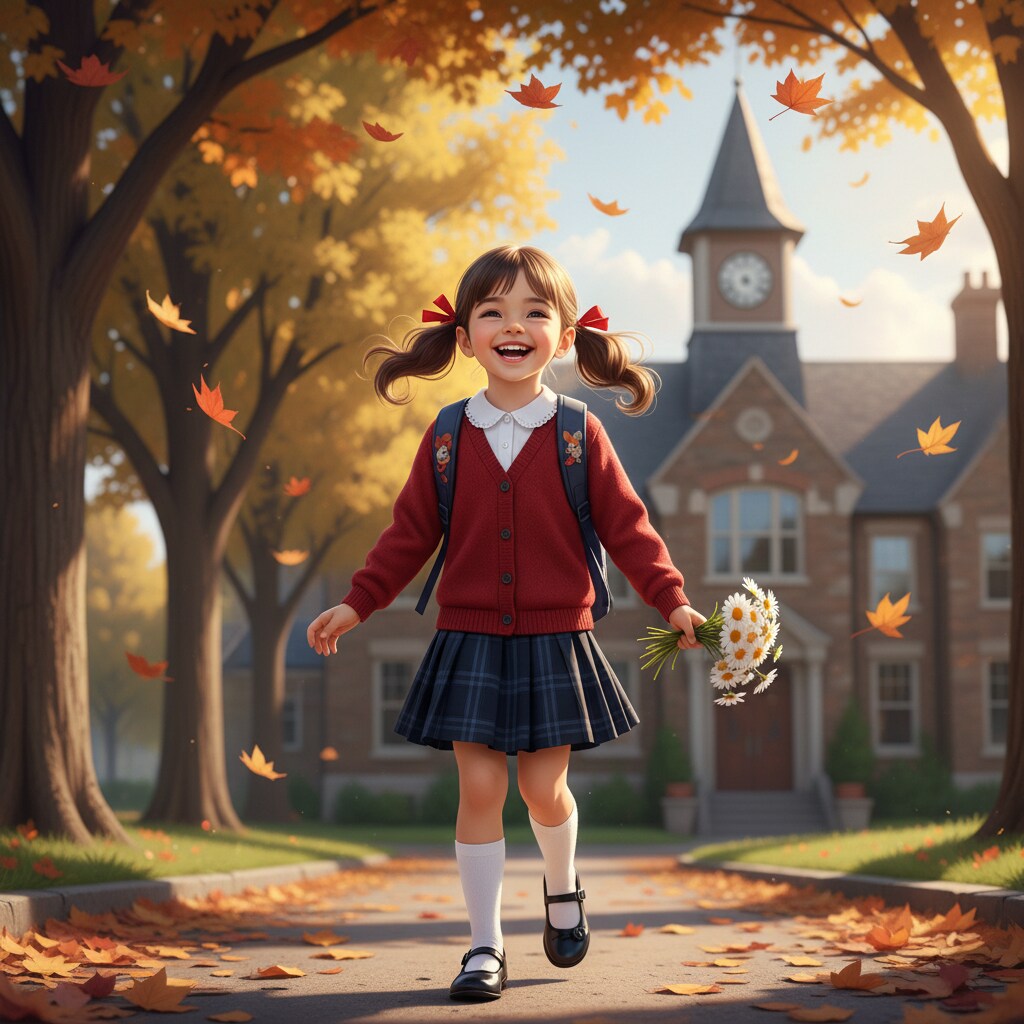 花束を持つ少女