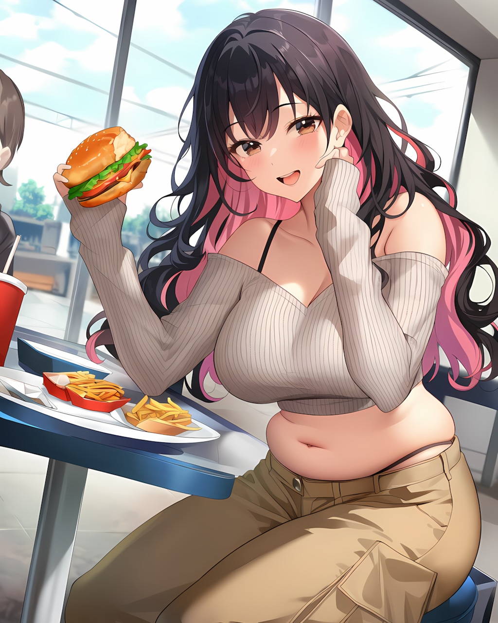 カフェランチ！メッシュニットのトレンドギャル🍔