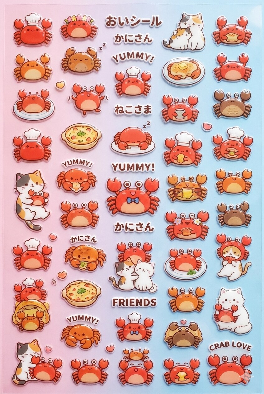 カニさんのおいシール🦀 | の人気AIイラスト・グラビア