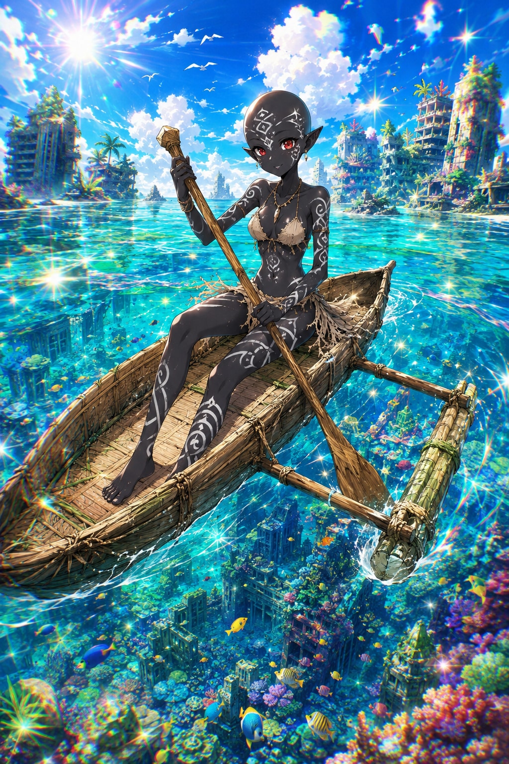 新約未来世紀🛶ダークエルフ　（浮子付きカヌー習作....）
