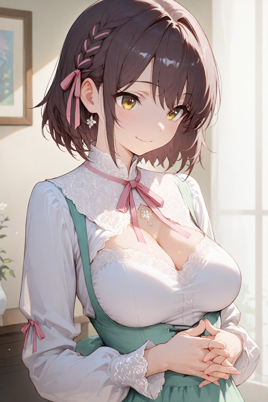 何かを見つめる子