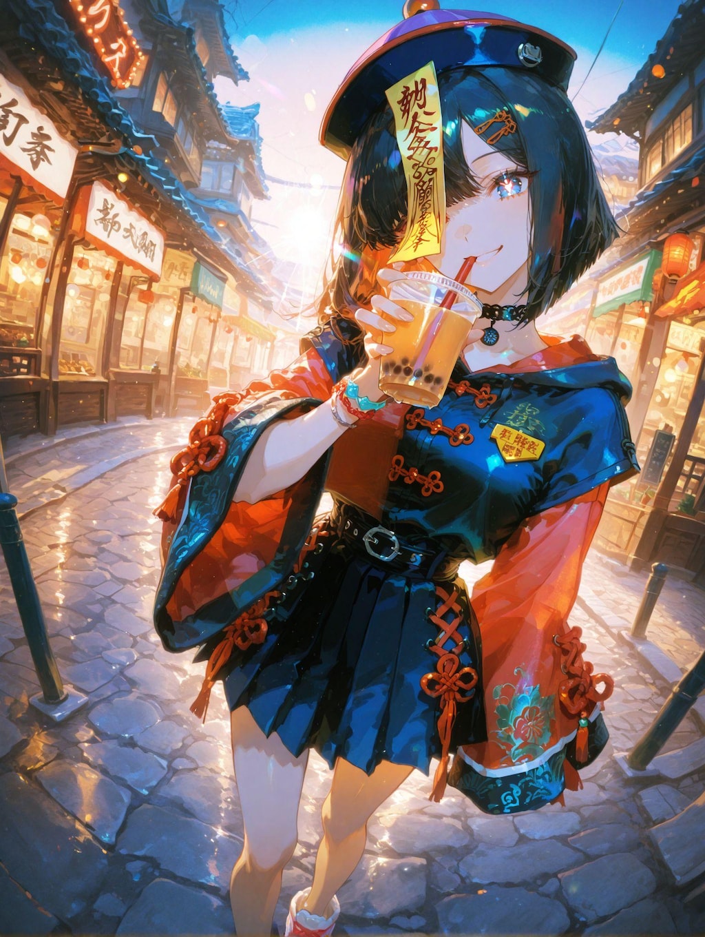 キョンシーコスで中華街へ