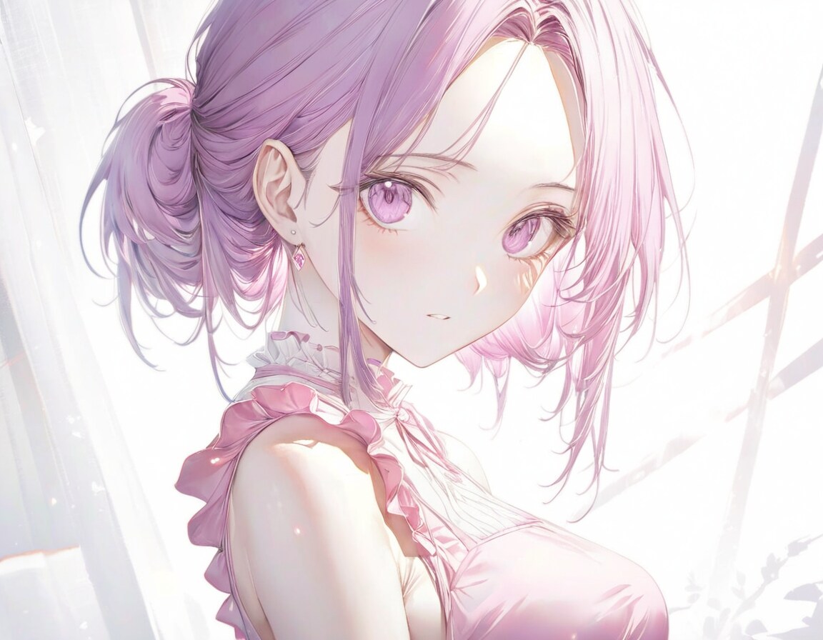 ピンクエプロンのメイドさんXL