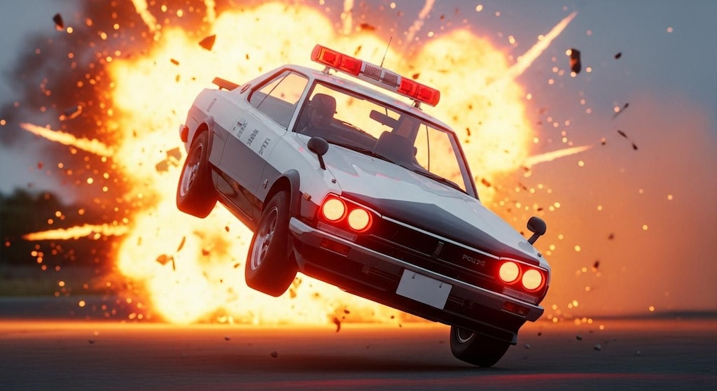 昭和の刑事ドラマの爆破シーン