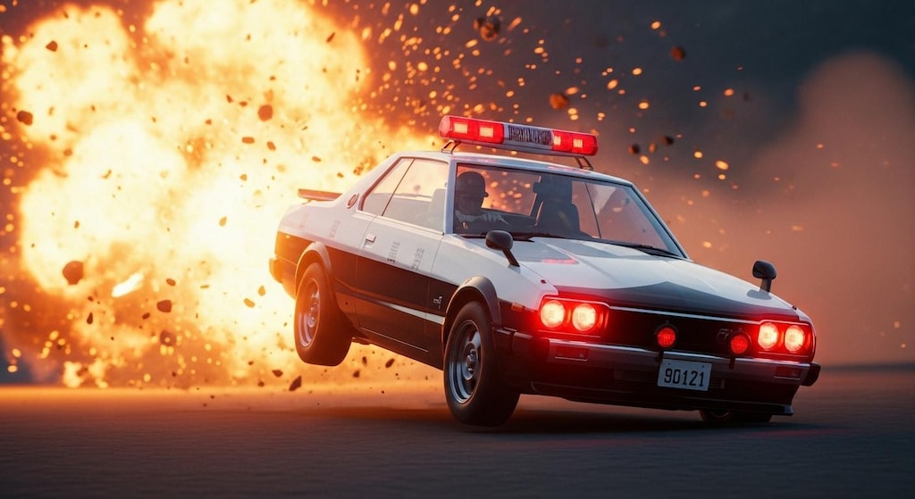 昭和の刑事ドラマの爆破シーン