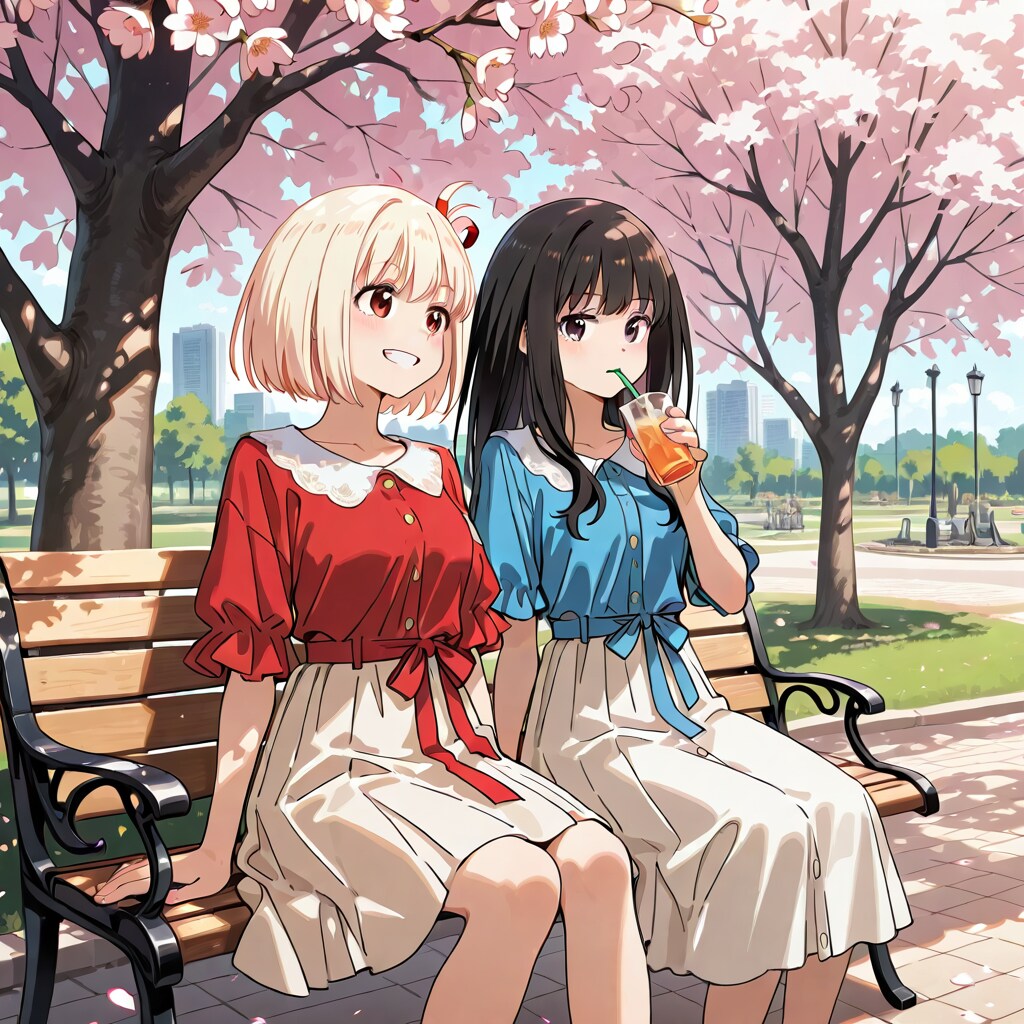 花見の二人