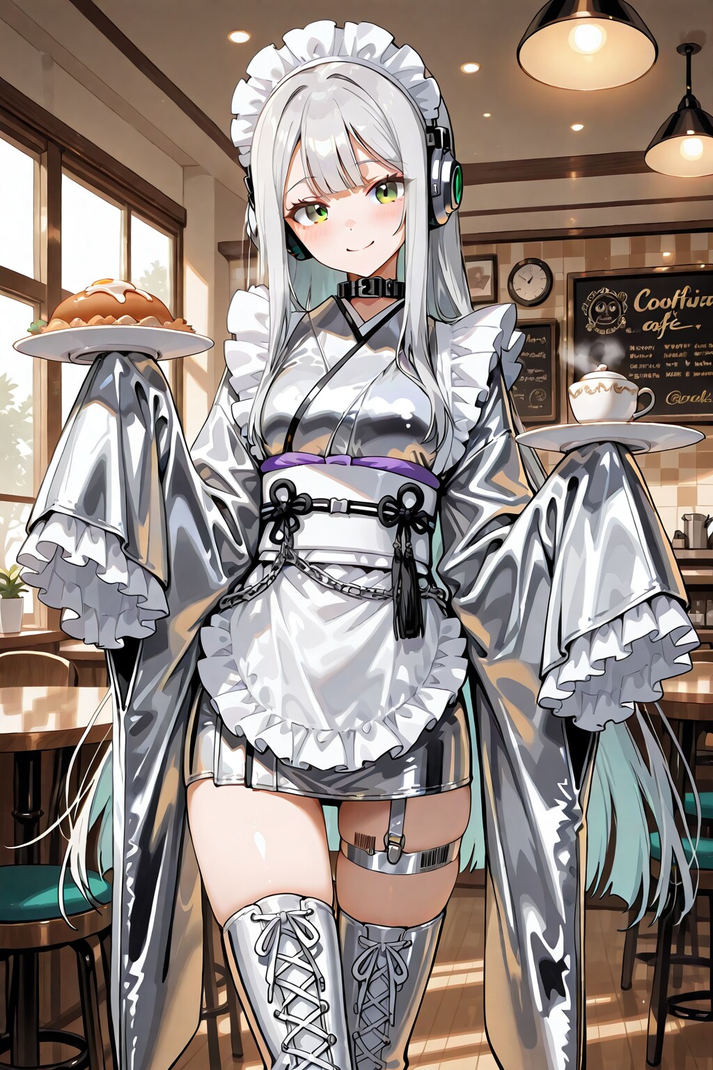 White kimono maid
