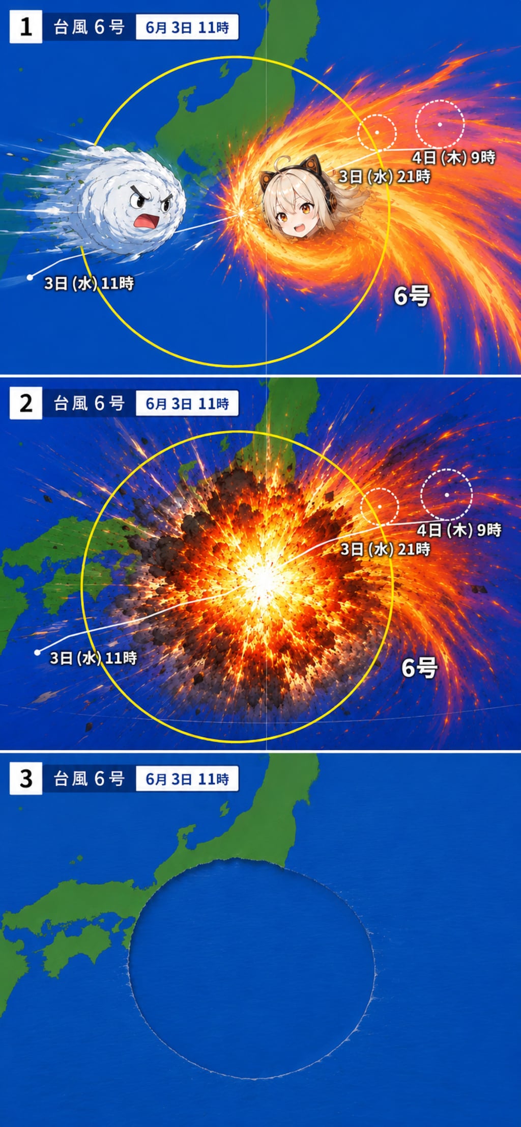 台風さんには消えてもろて