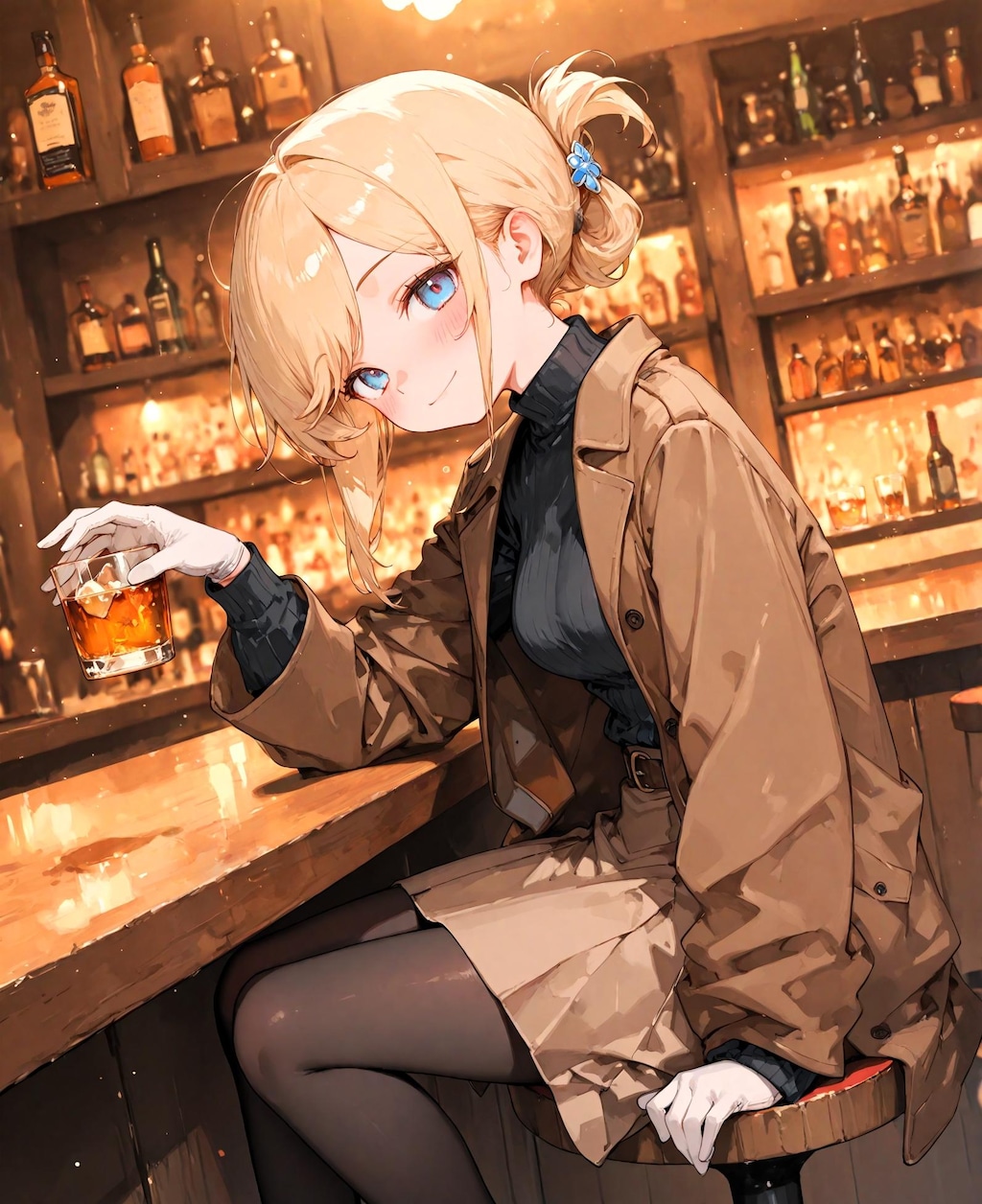 カウンターの少女