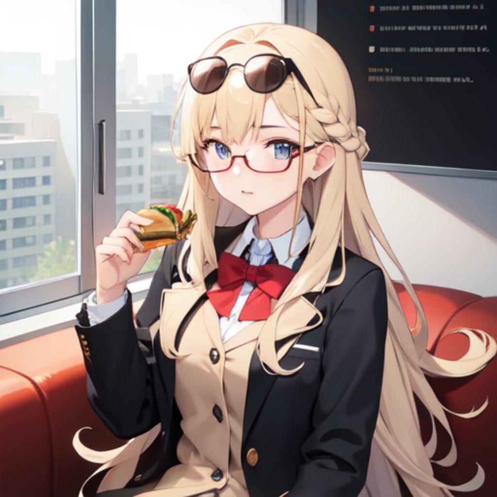 ハンバーガーを食べる女の子