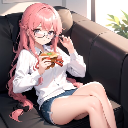 ハンバーガーを食べる女の子