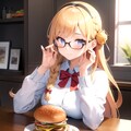 ハンバーガーを食べる女の子 3枚目