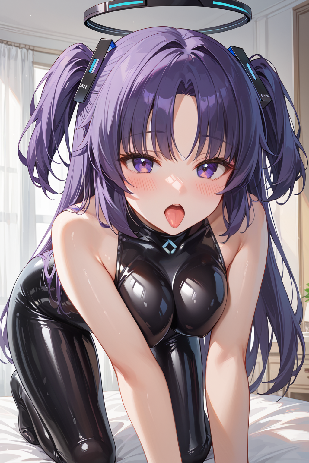 早瀬ユウカ　ラバースーツ　四つん這い