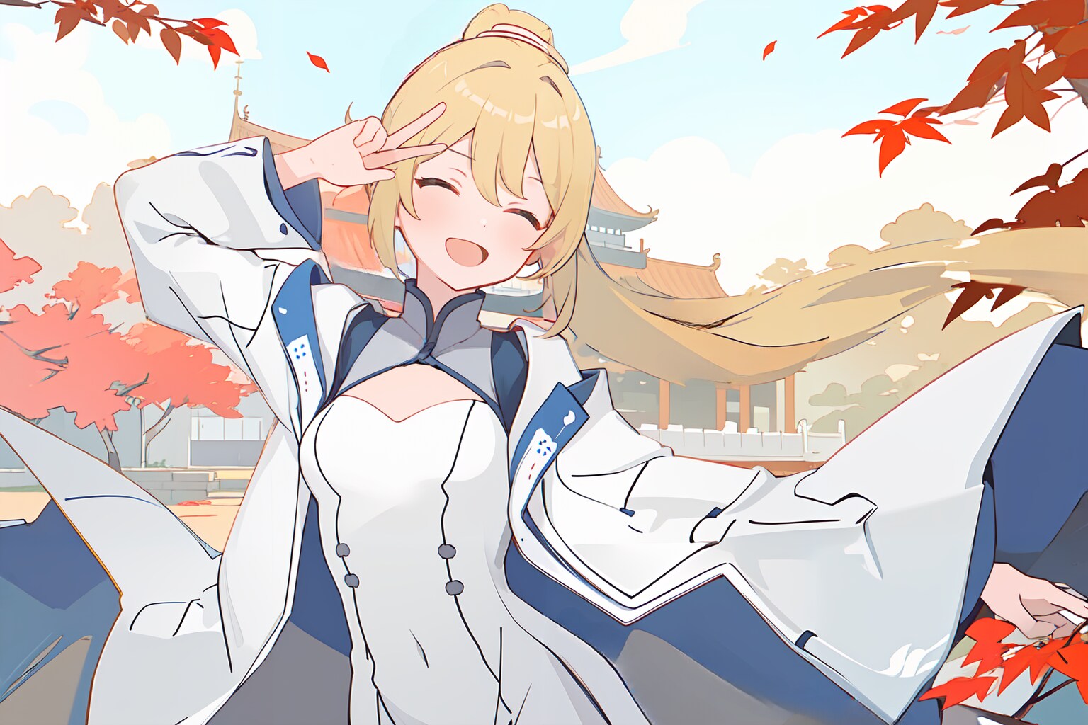 仕事から解放されてはしゃぐ女