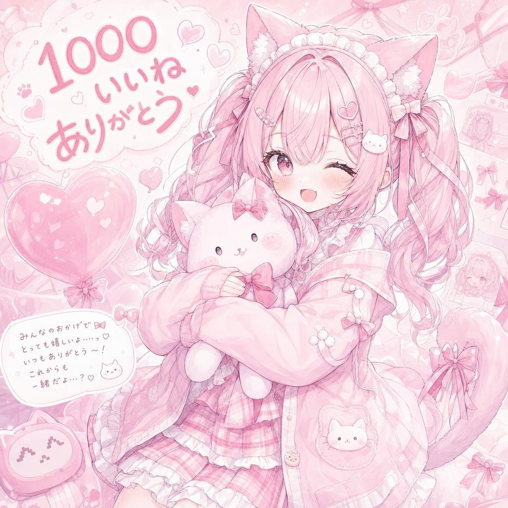 1000いいね記念イラスト