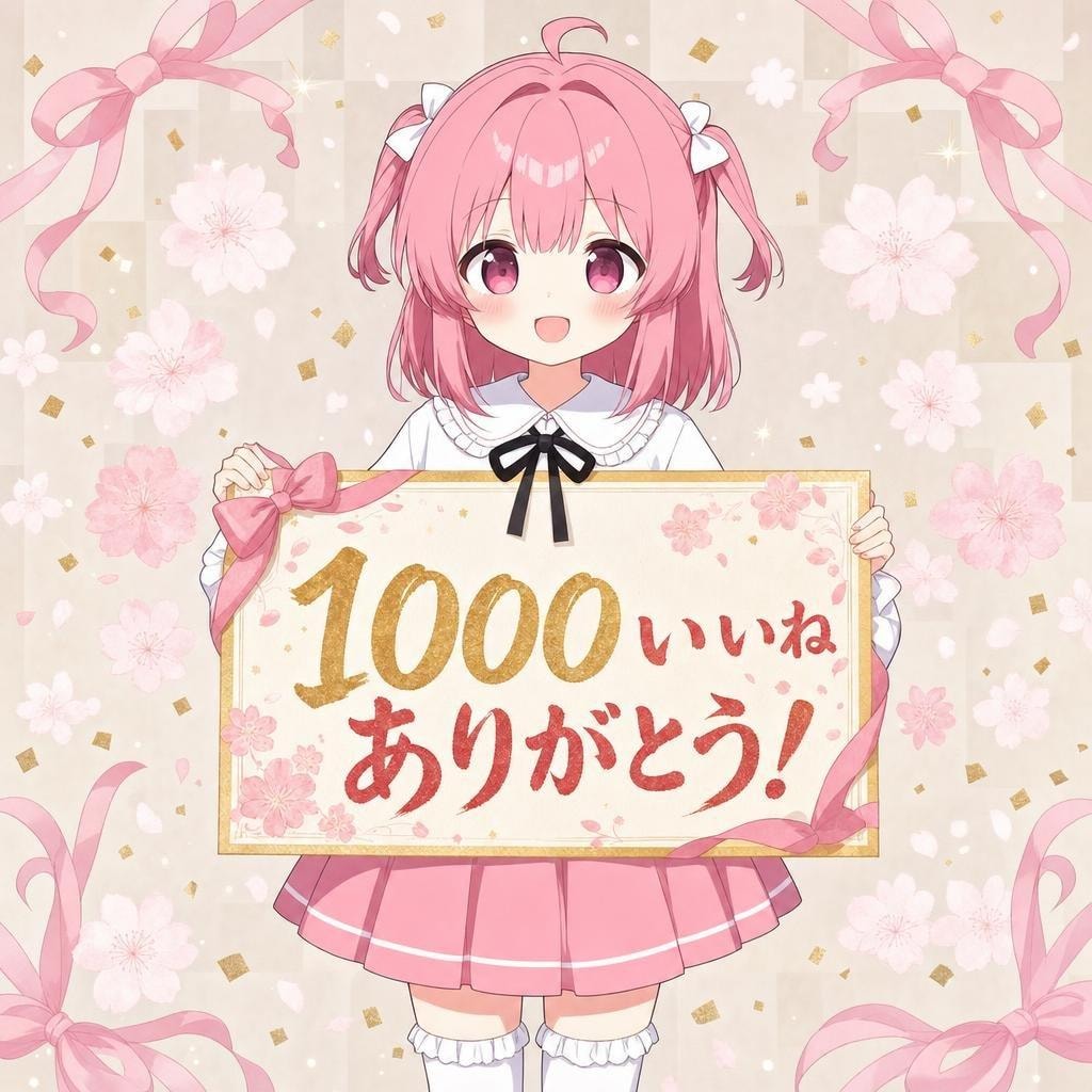 1000いいね記念イラスト