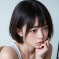うまくいかず、ご機嫌ナナメな女子 2枚目