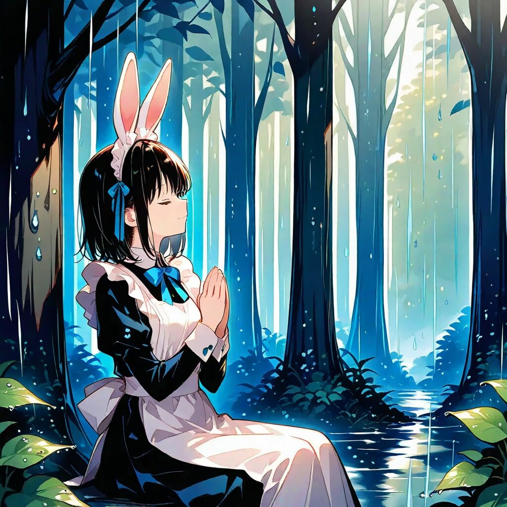 祈るうさぎ耳メイドさん250620 | の人気AIイラスト・グラビア