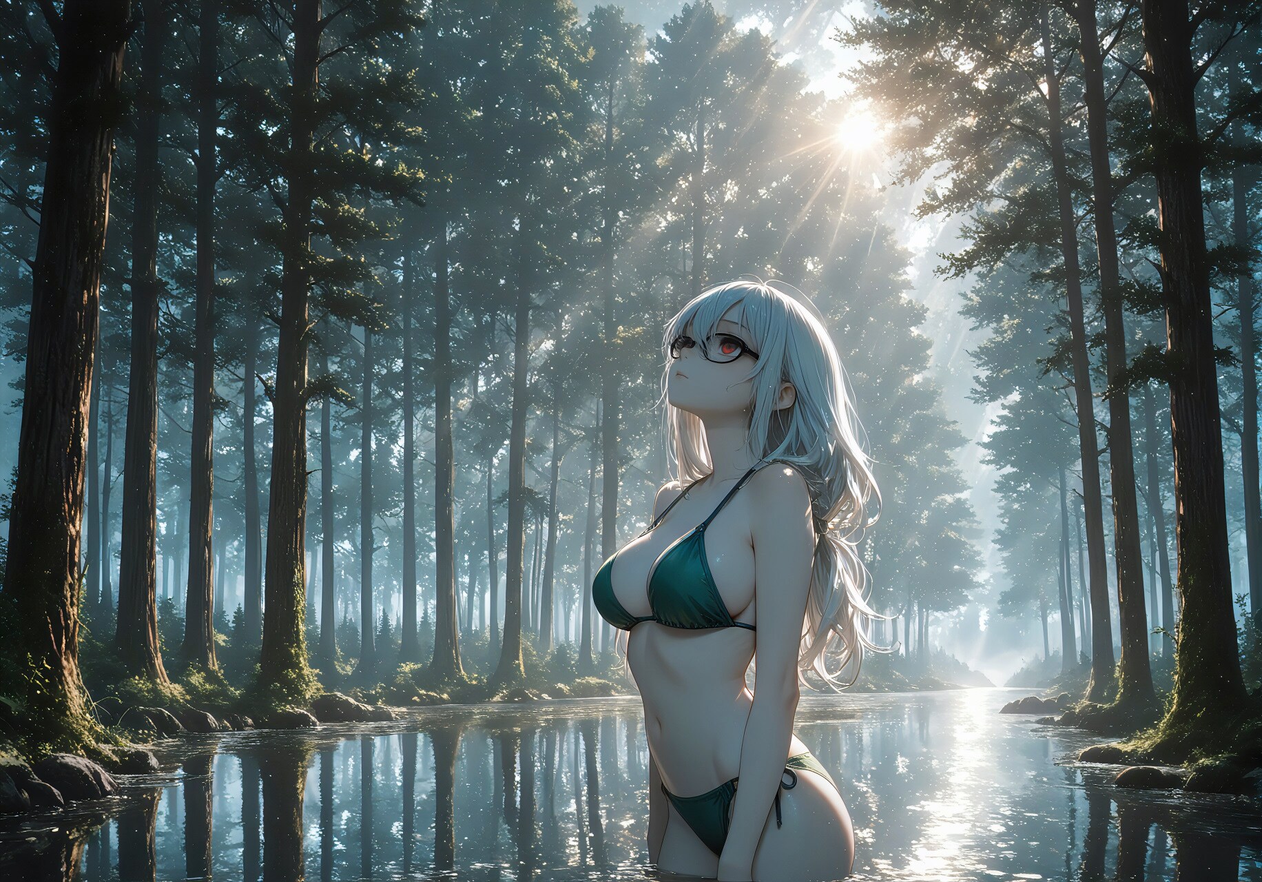 緑陰の湖畔にて