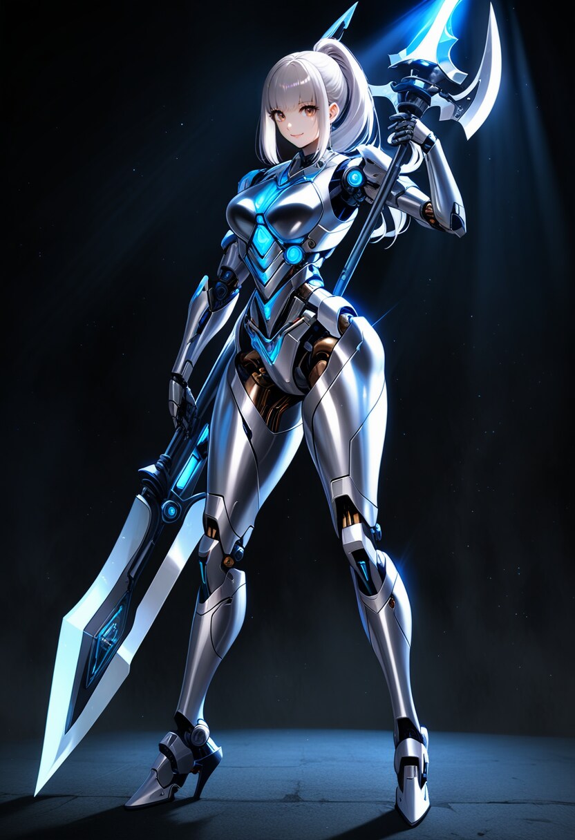 武器を持つメカ子