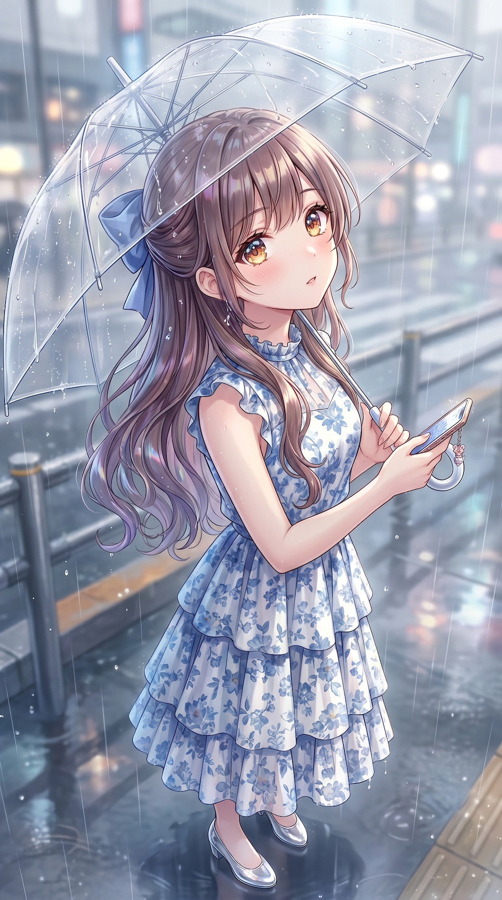 驟雨仰望の蒼花