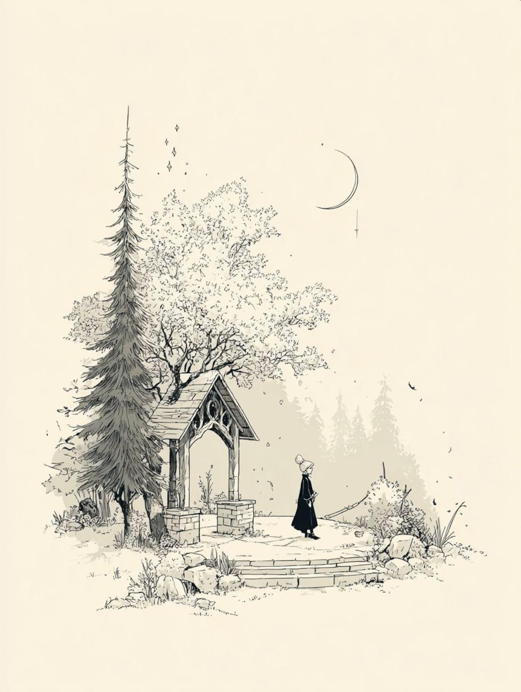 独りを楽しむ-線画